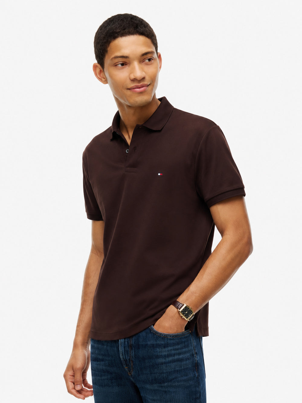 Regular Fit Solid Liquid Cotton Polo