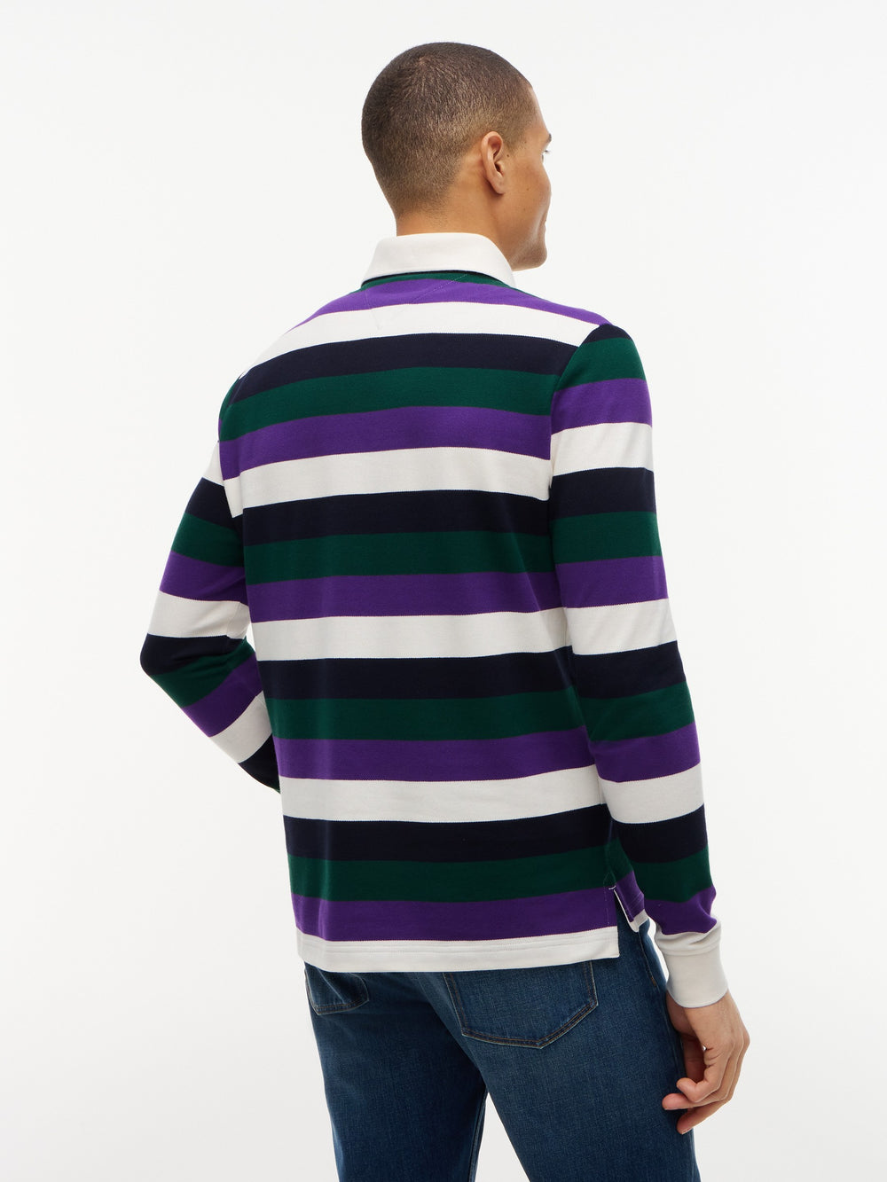 Regular Fit Striped Pique Polo