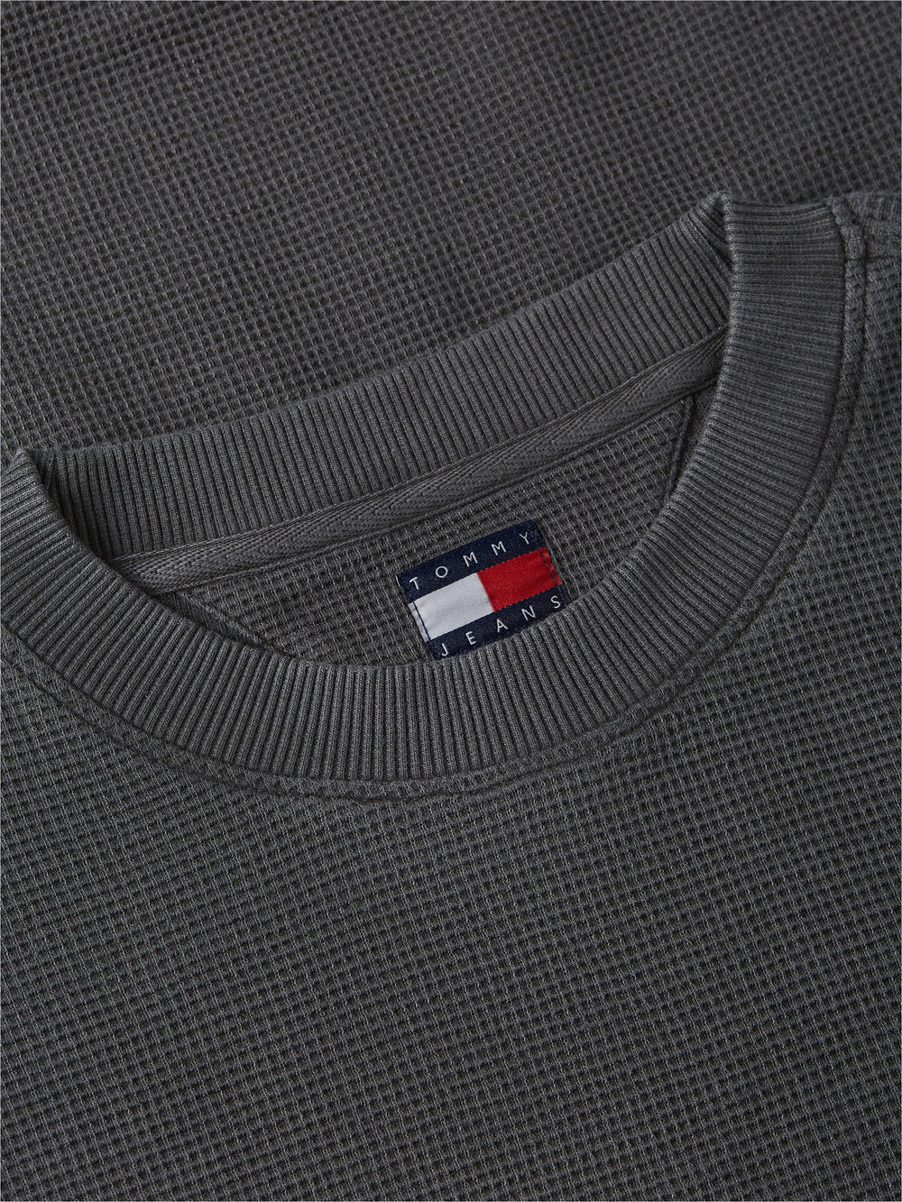 Relaxed Fit Waffle Crew Neck Sweatshirt
