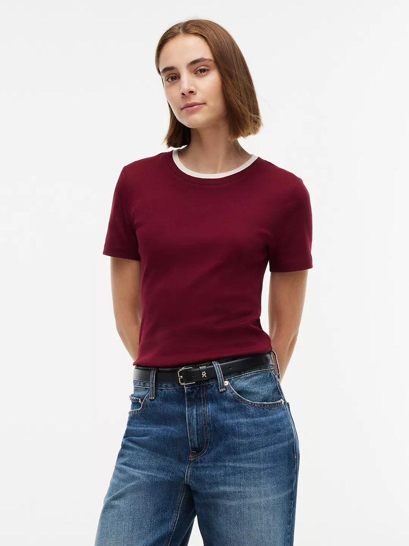 Solid Slim Fit Half Sleeve Ribbed T-Shirt