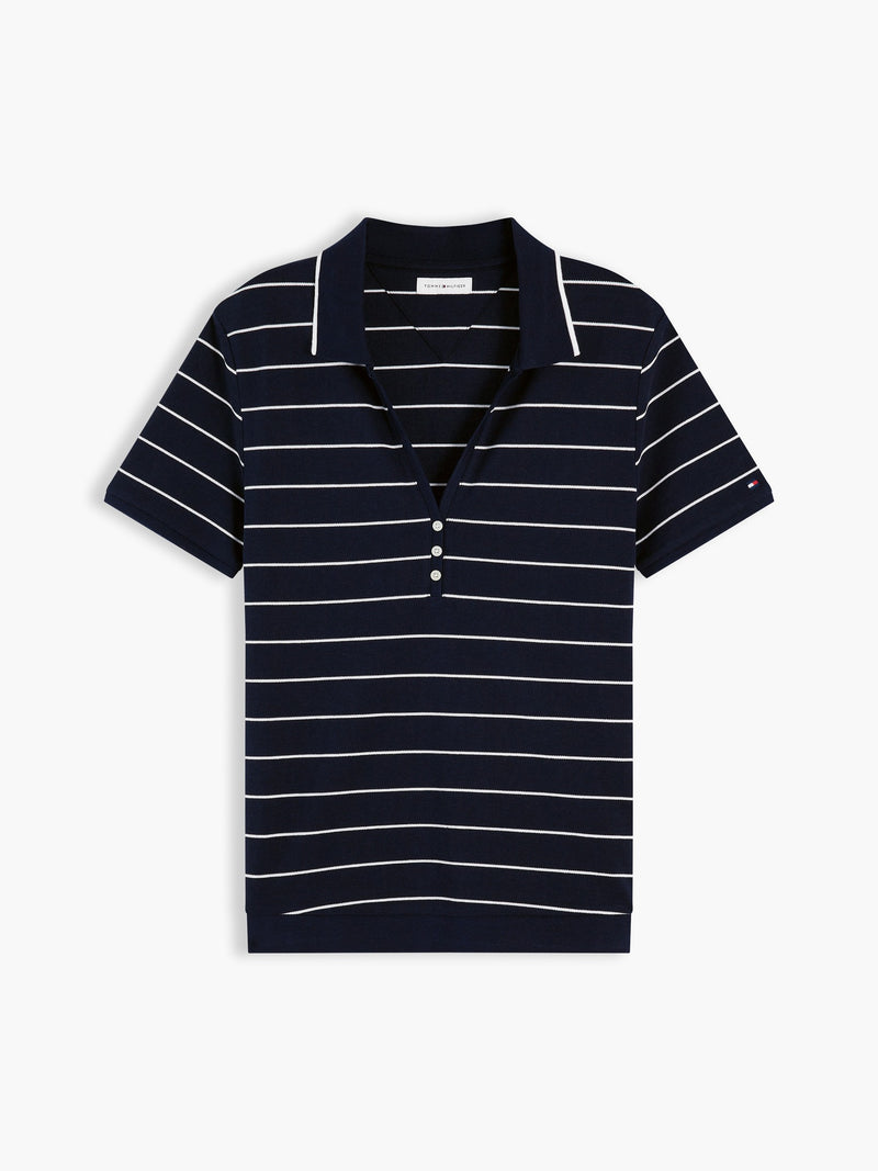 Stripe Regular Fit Half Sleeve Lyocell Pique Polo