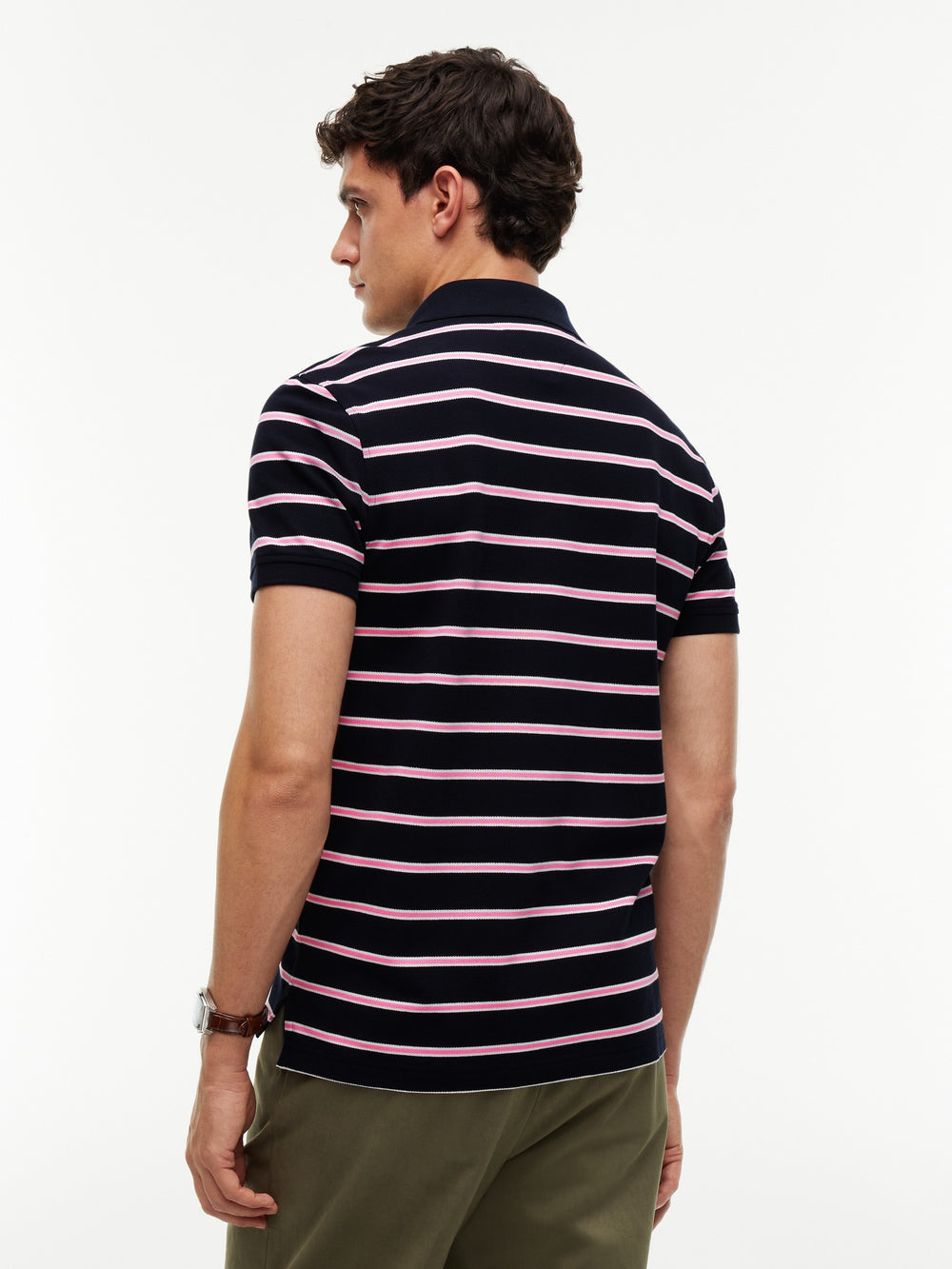Regular Fit Striped Pique Polo