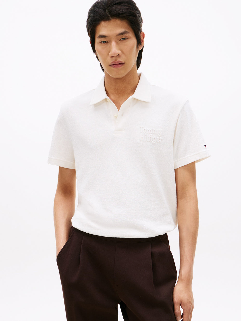 Regular Fit Embossed Terry Polo