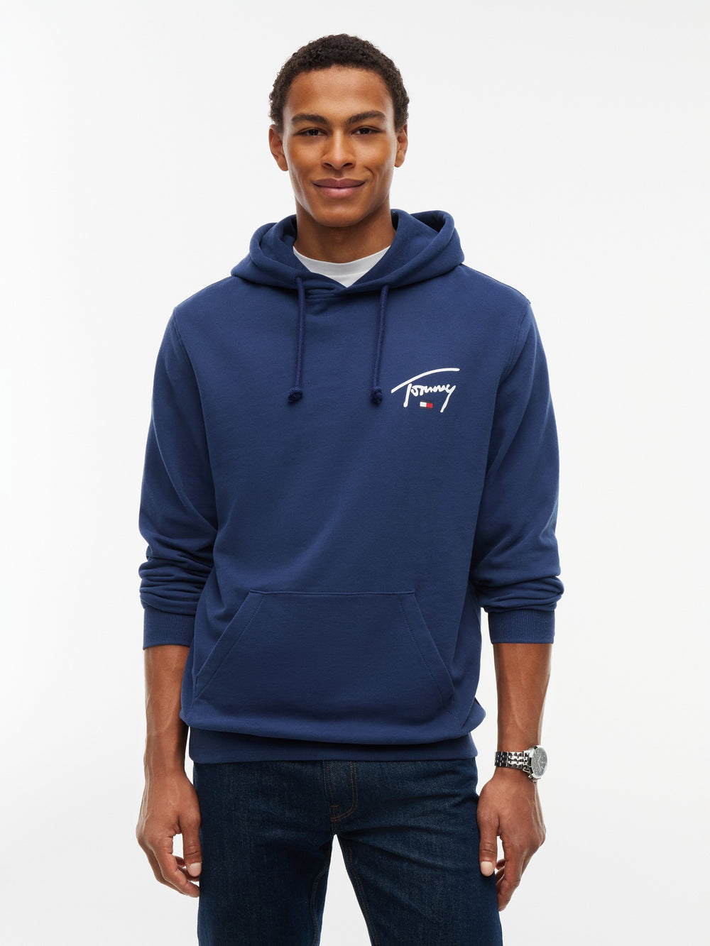 Regular Fit Suede Terry Hooded Sweatshirt