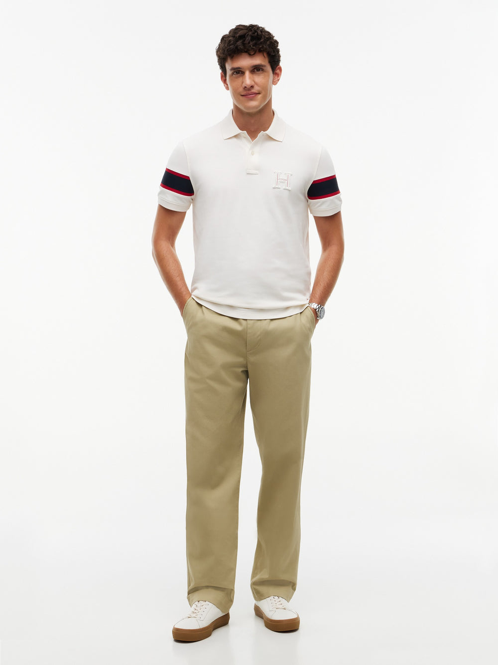 Regular Fit Sleeve Taped Pique Polo