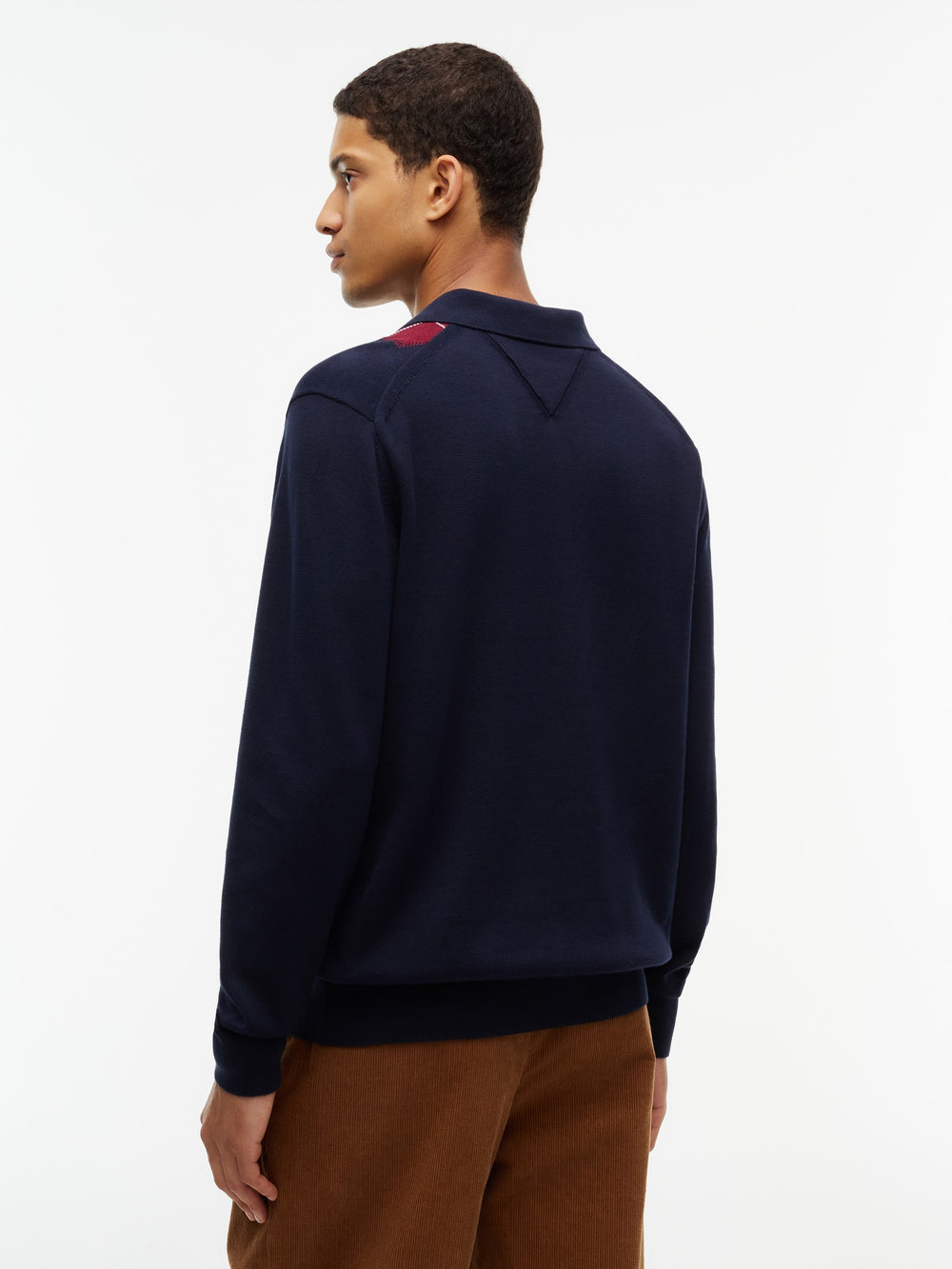 Argyle Button Placket Sweater