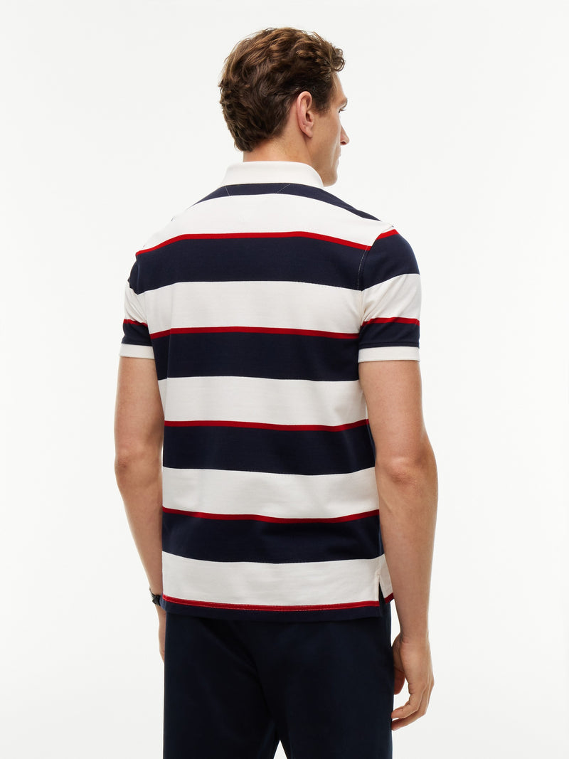 Regular Fit Striped Pique Polo