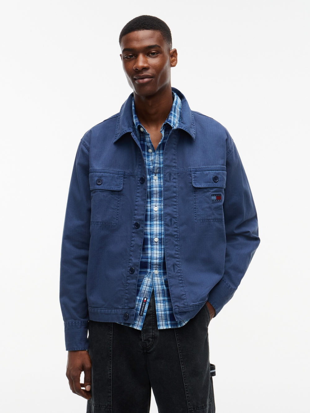 Oversized Fit Solid Overshirt Shirt