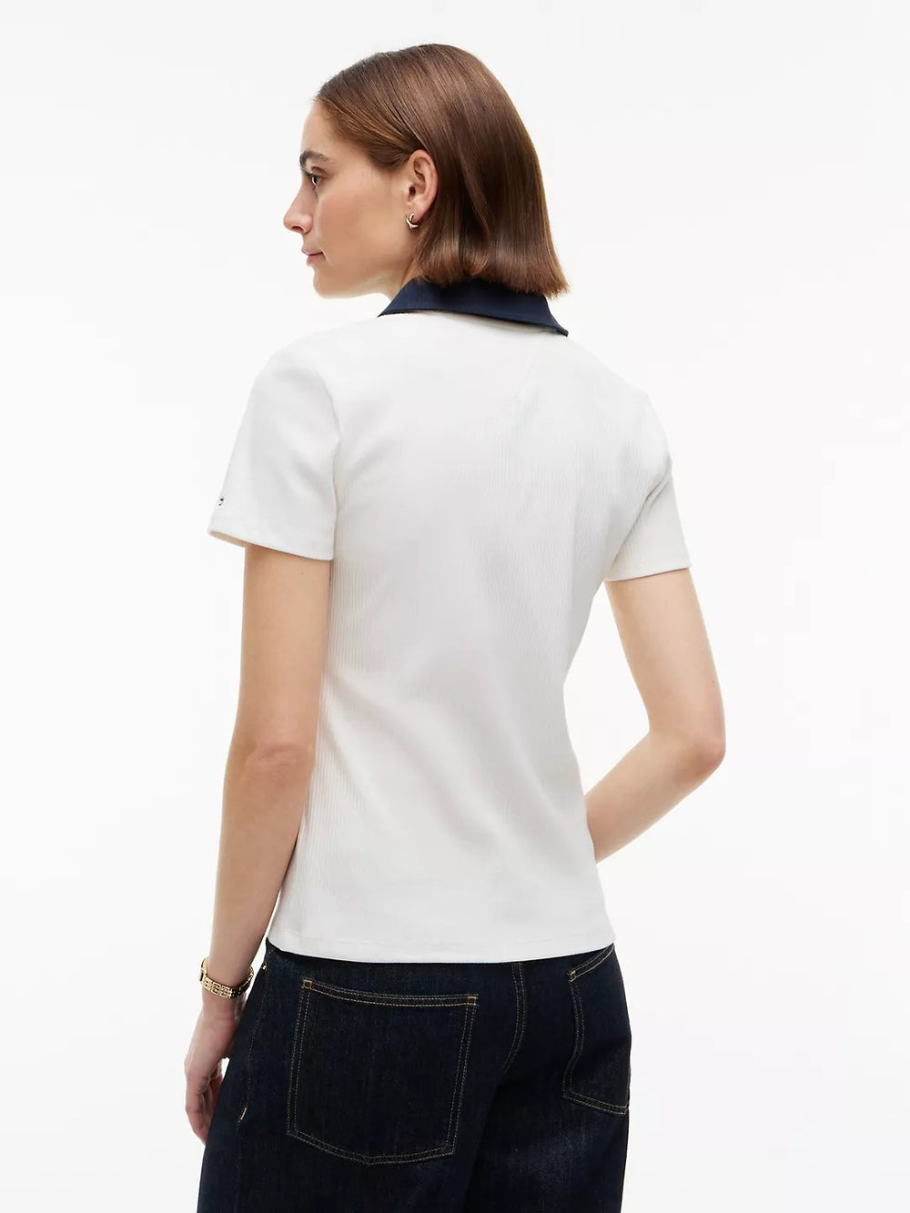 Solid Slim Fit Half Sleeve Ribbed Polo