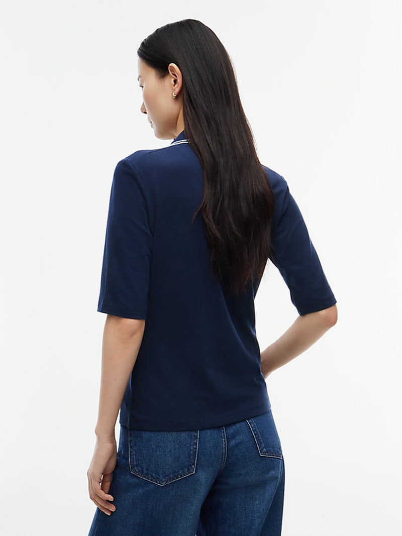 Solid Slim Fit Half Sleeve Lyocell Pique Polo