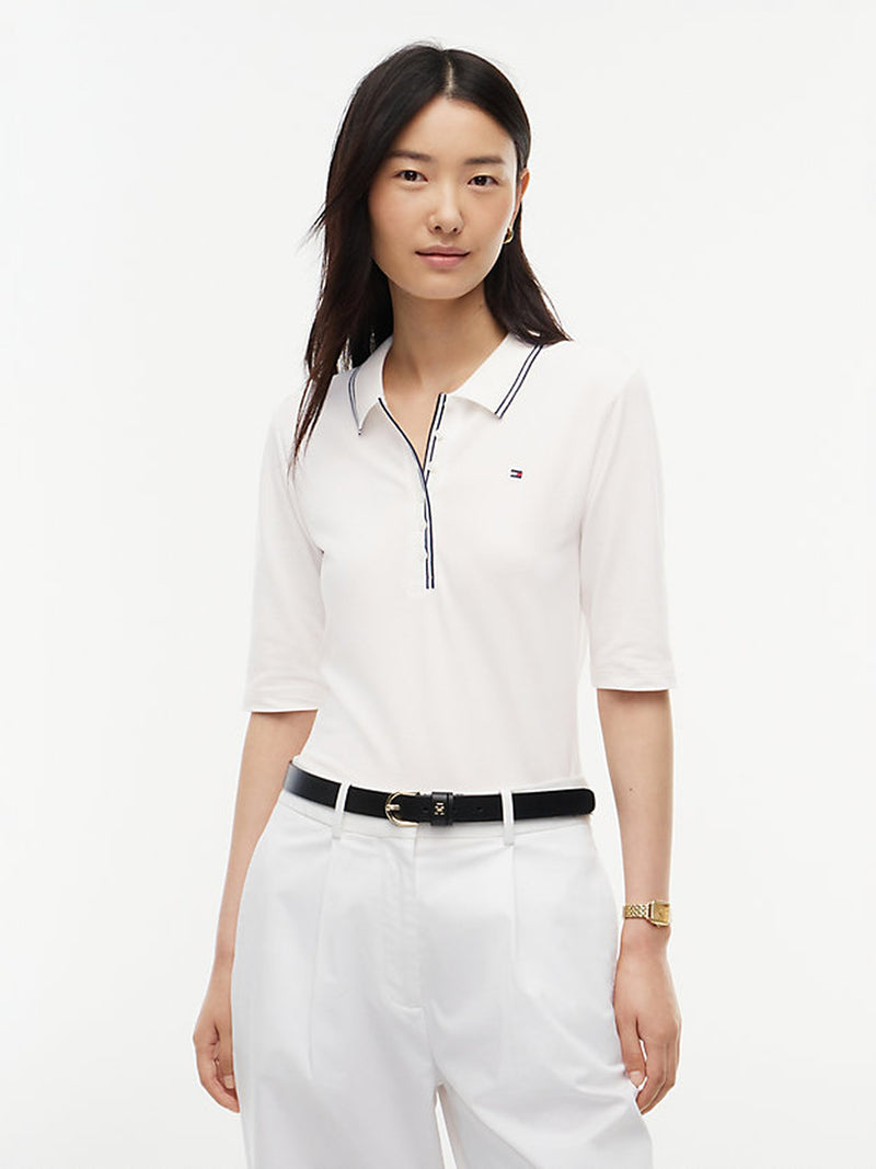 Solid Slim Fit Half Sleeve Lyocell Pique Polo