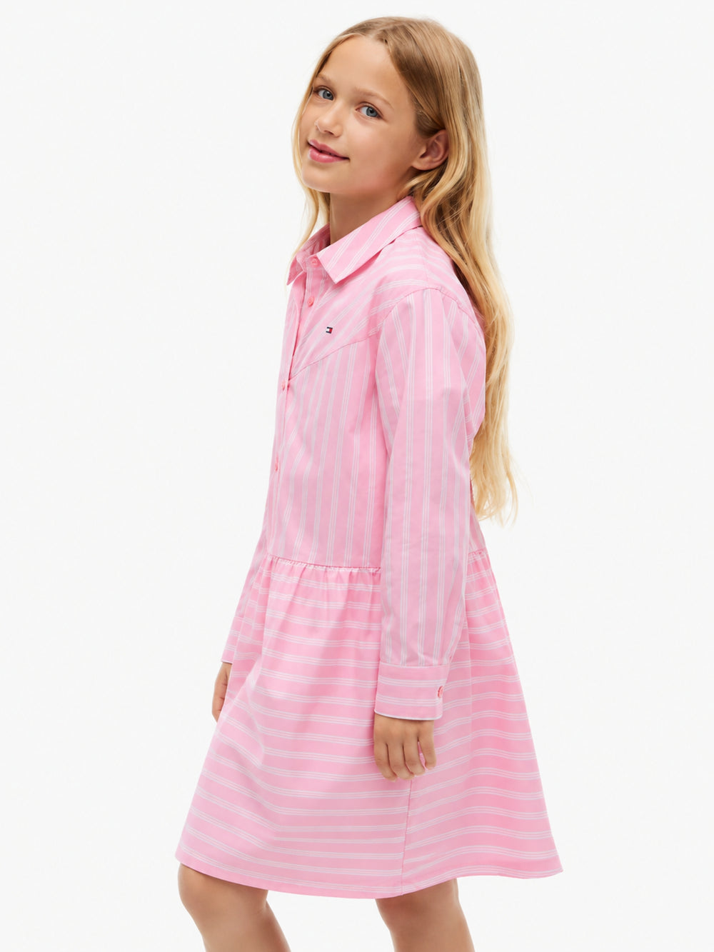 Kids Long-Sleeve Stripe Shirt Dress