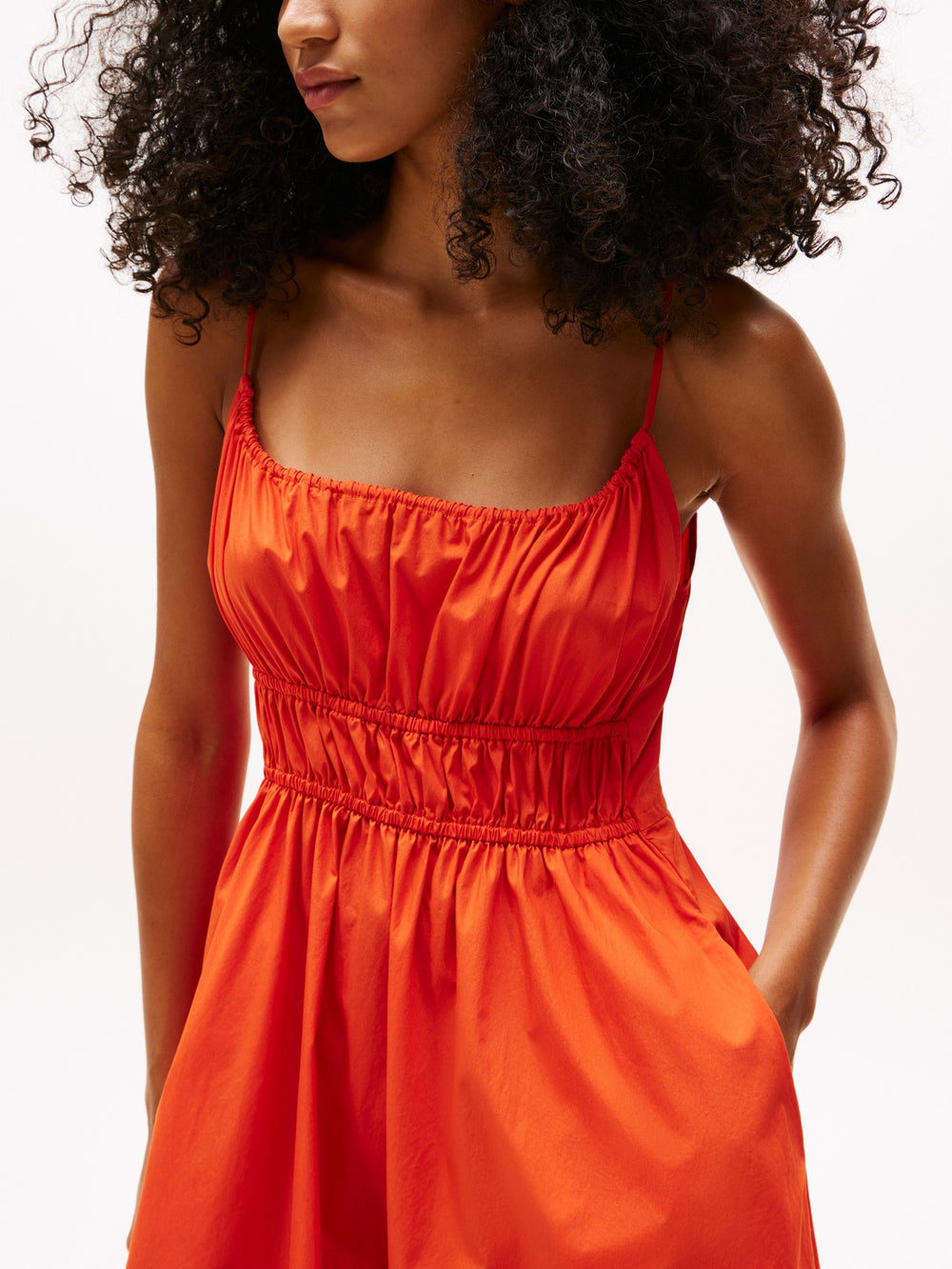 Full Sleeve Solid Poplin Fit & Flare Dress