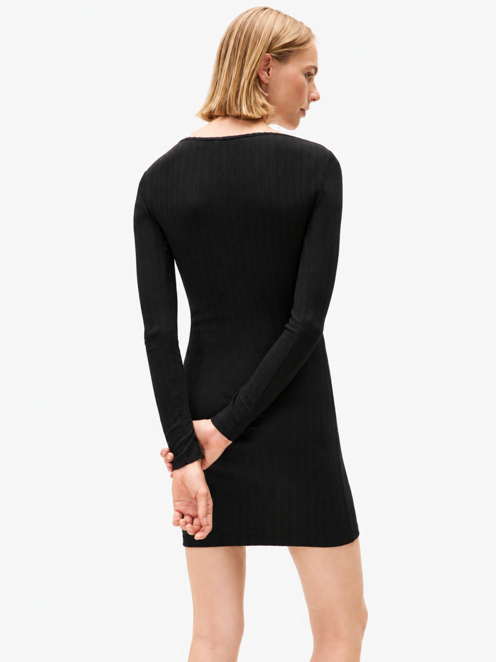 Full Sleeve Solid Ribbed Bodycon Dress