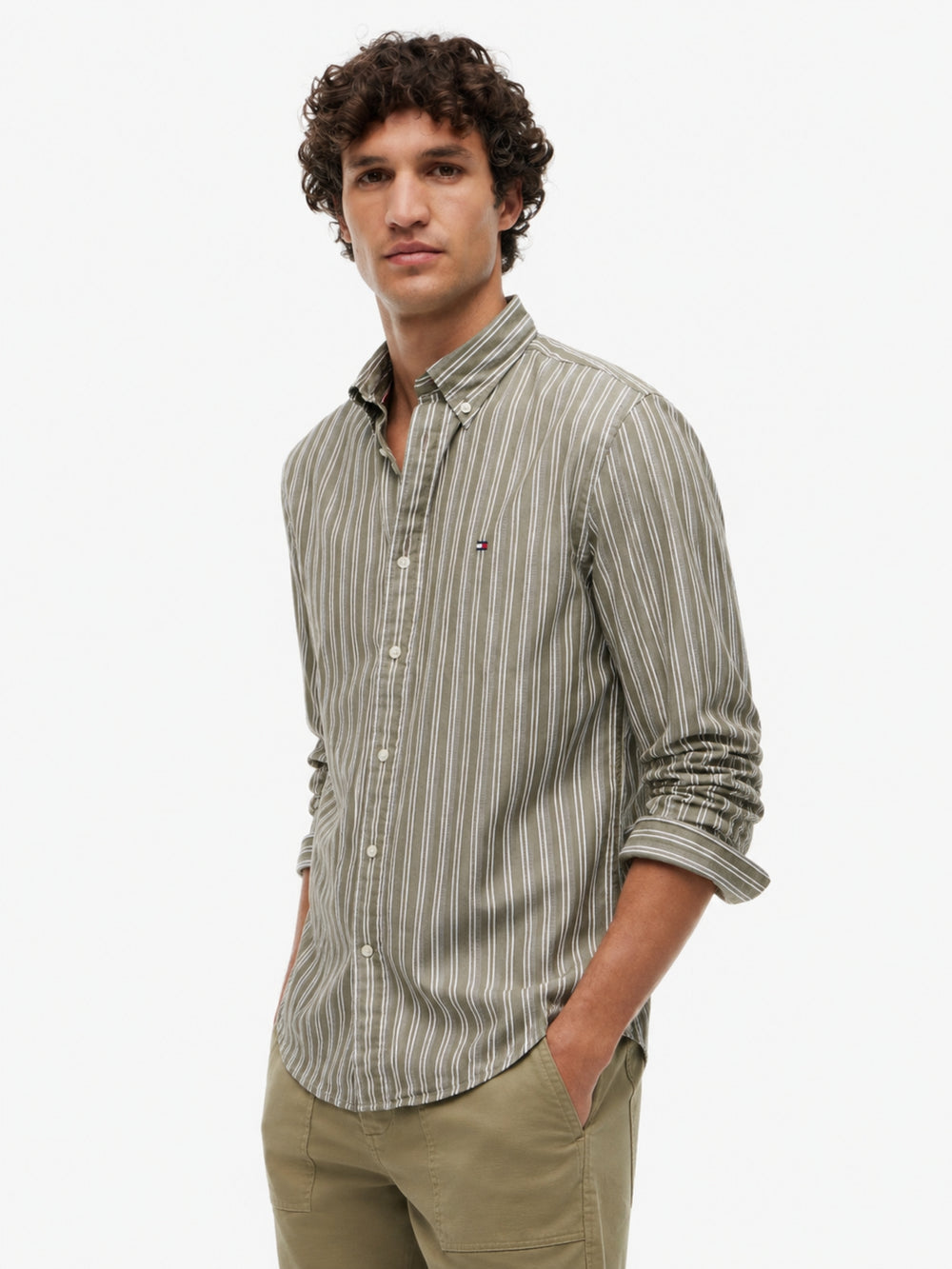 Regular Fit Stripe Poplin Shirt