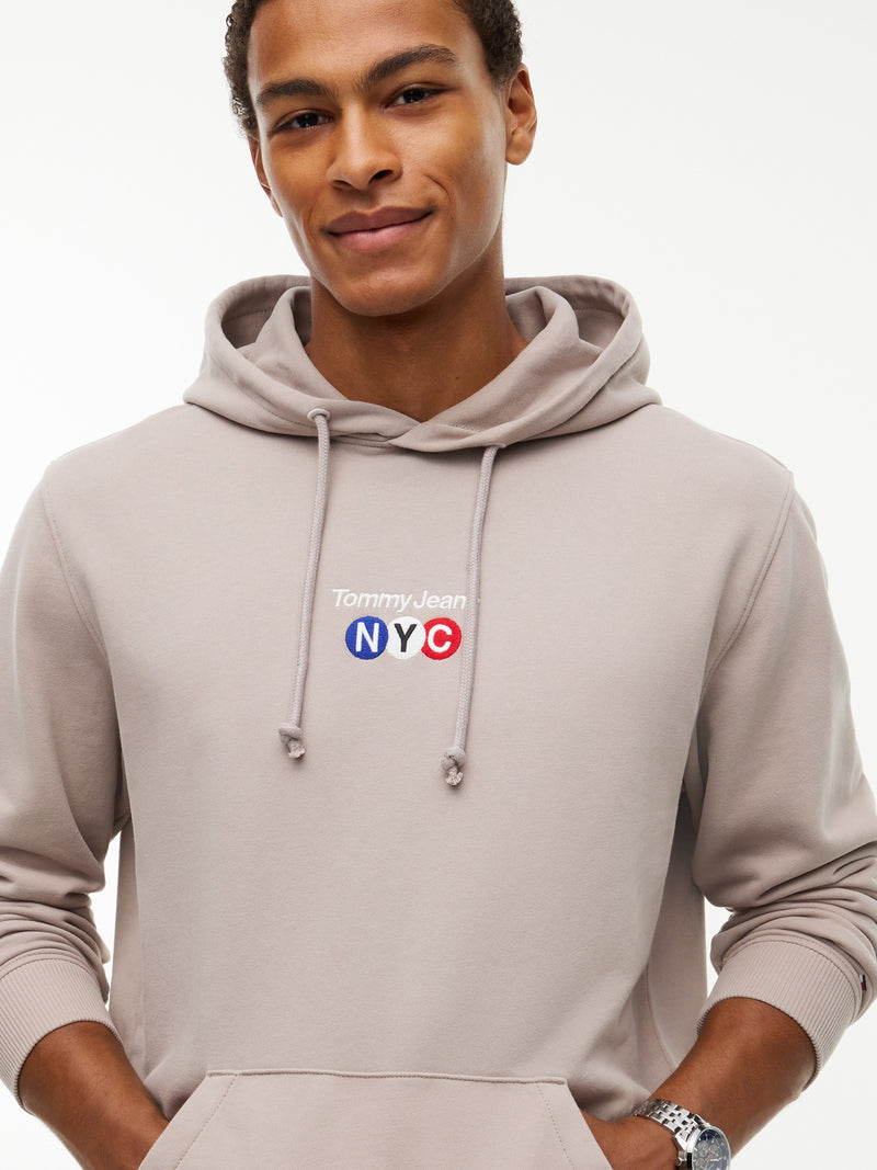Regular Fit Diagonal Terry Hooded Sweatshirt
