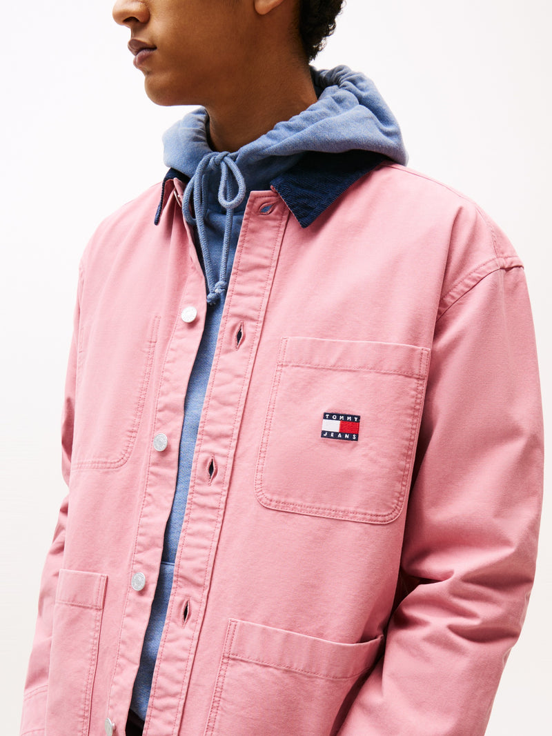 Oversized Fit Solid Overshirt Shirt