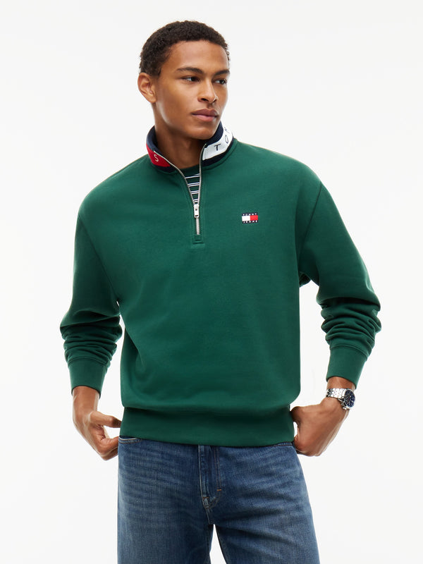 Relaxed Fit Fleece Quarter Zip Sweatshirt
