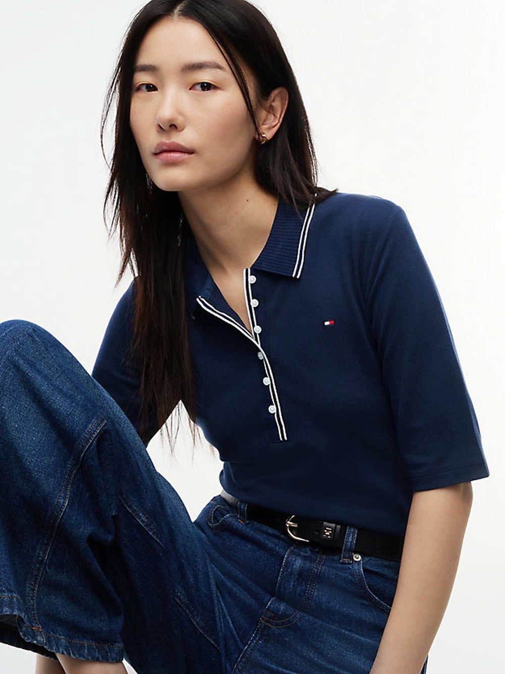 Solid Slim Fit Half Sleeve Lyocell Pique Polo