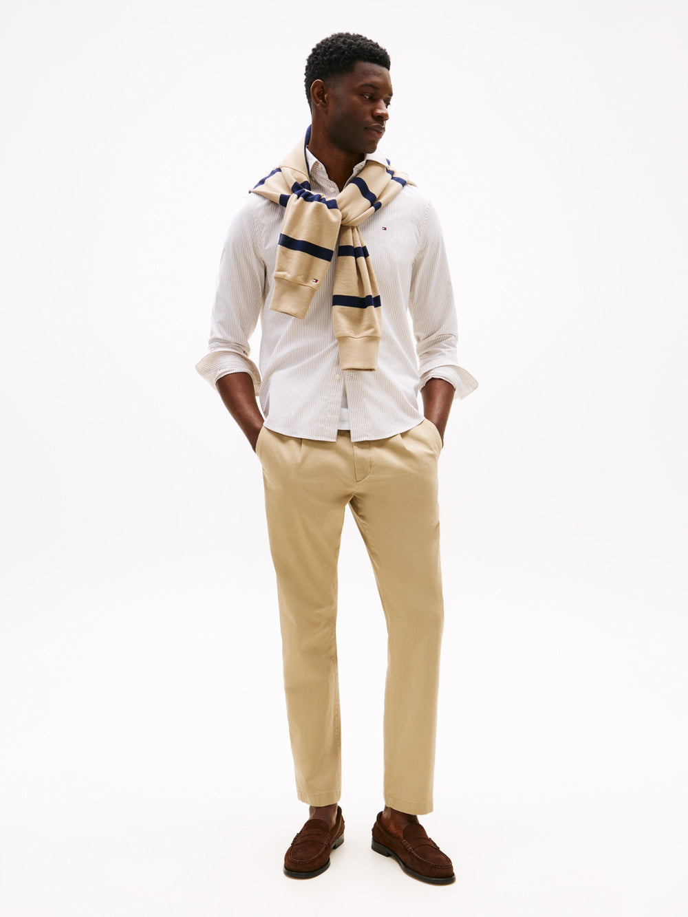 Men Harlem Regular Tapered Fit Pleated Satin Trouser