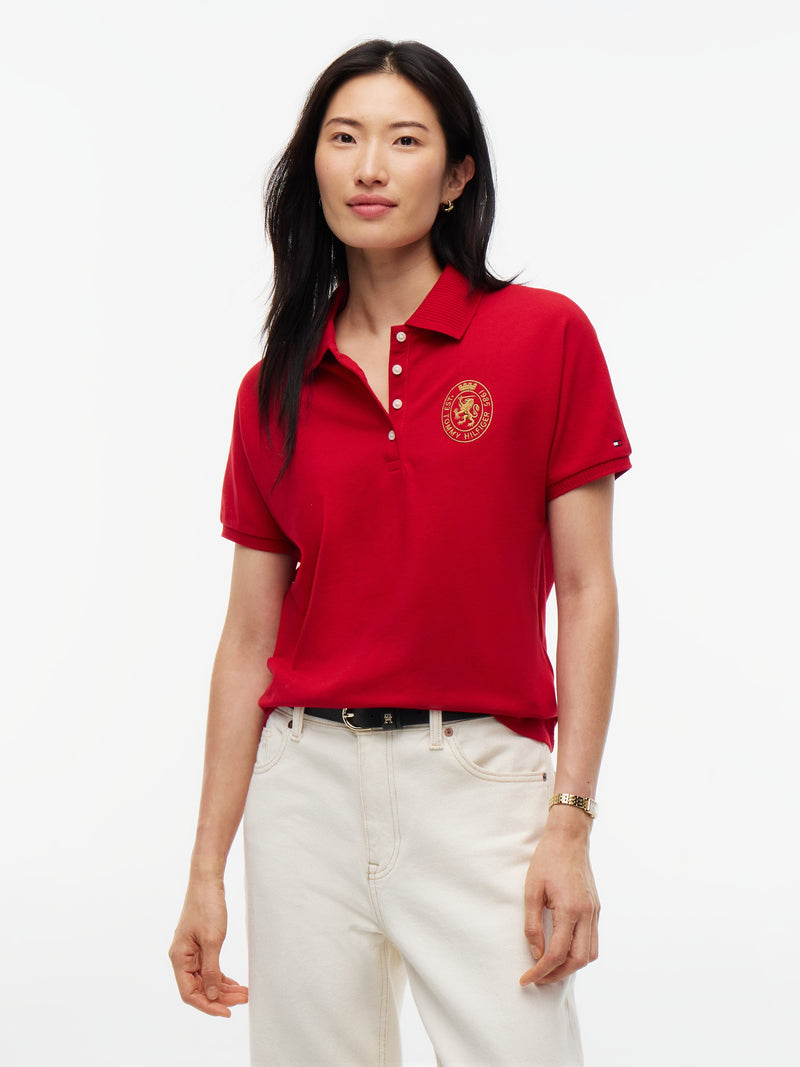 Solid Relaxed Fit Half Sleeve Pique Polo