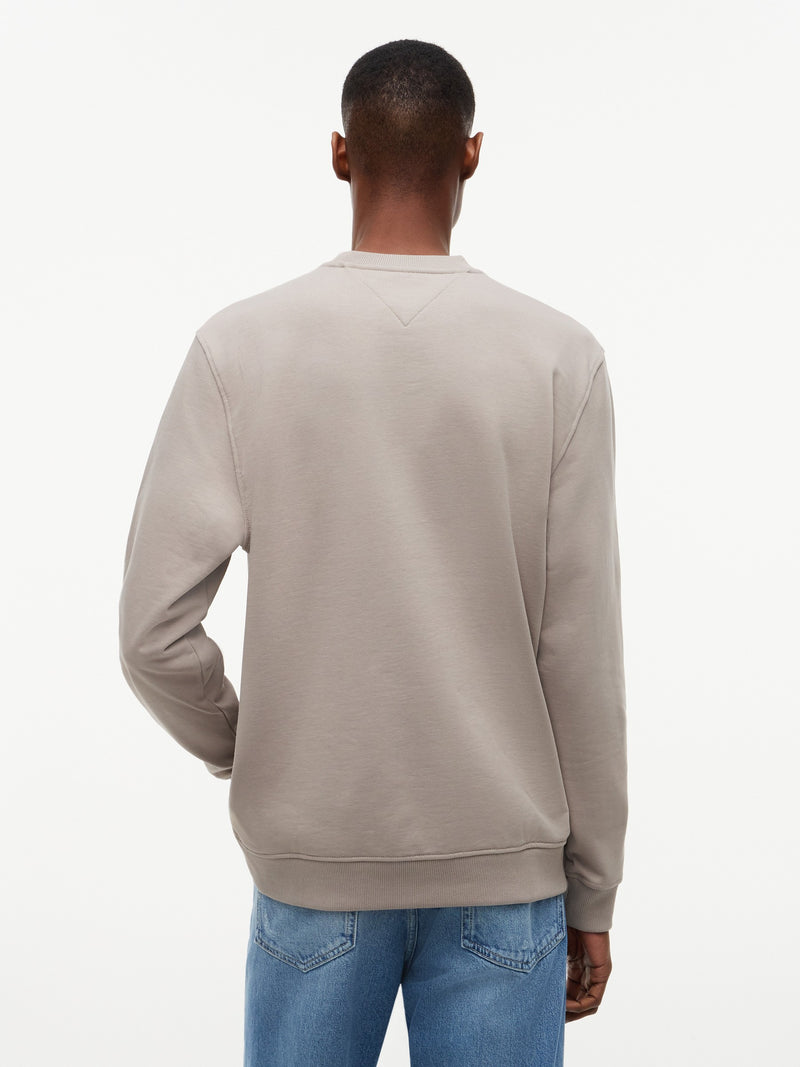 Regular Fit Diagonal Terry Crew Neck Sweatshirt