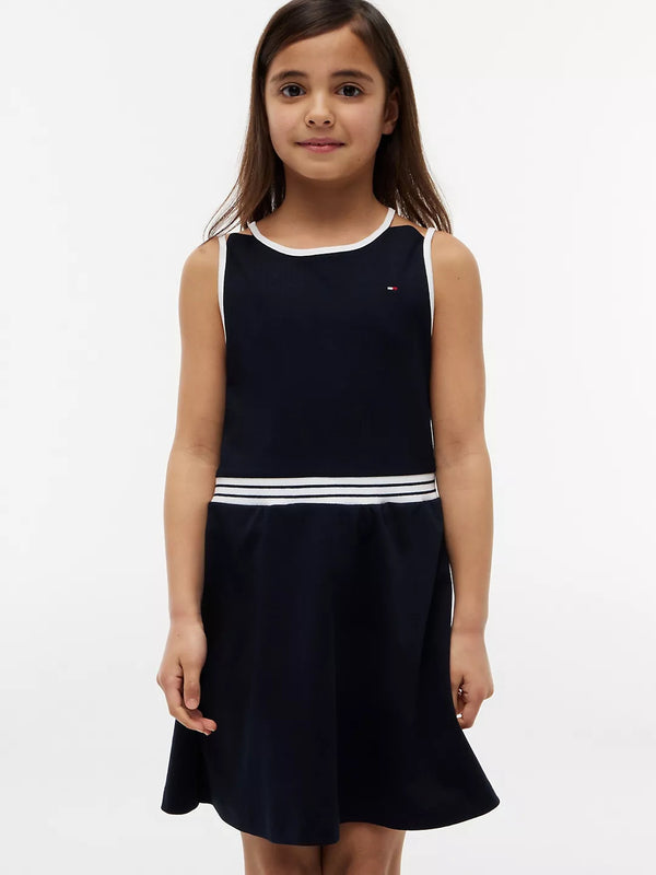Kids Long-Sleeve Solid Knit Skater Dress