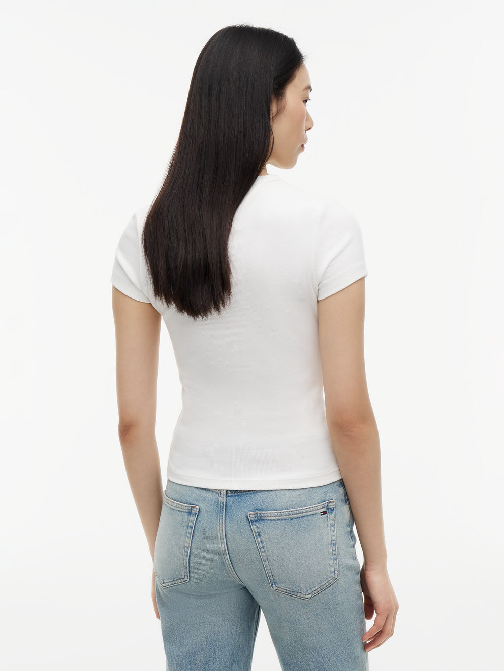 Solid Slim Fit Half Sleeve Ribbed T-Shirt