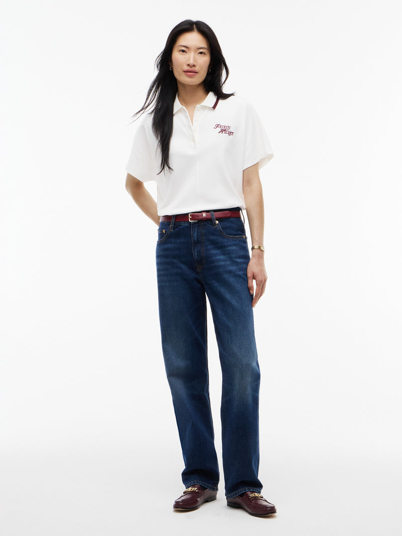 Solid Relaxed Fit Half Sleeve Pique Polo