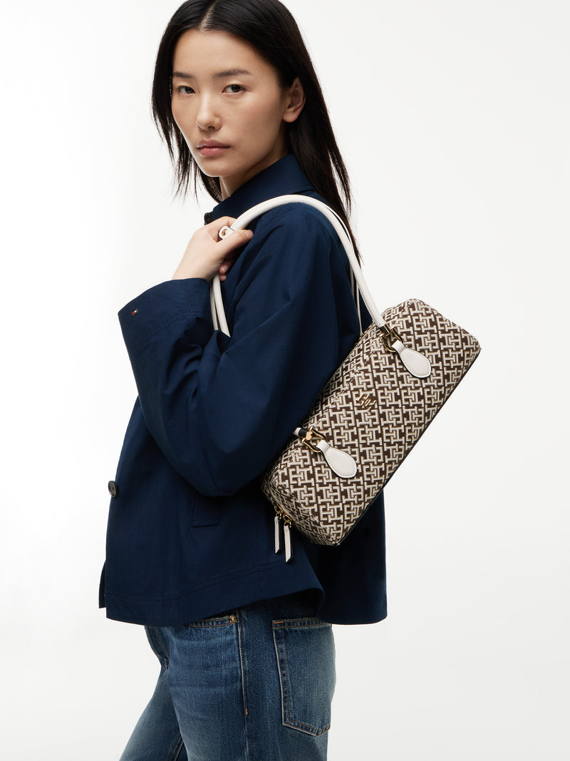 Jacquard Nylon East West Bag