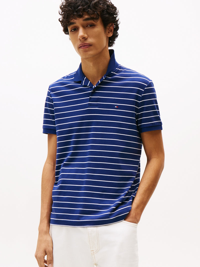 Regular Fit Striped Liquid Cotton Polo
