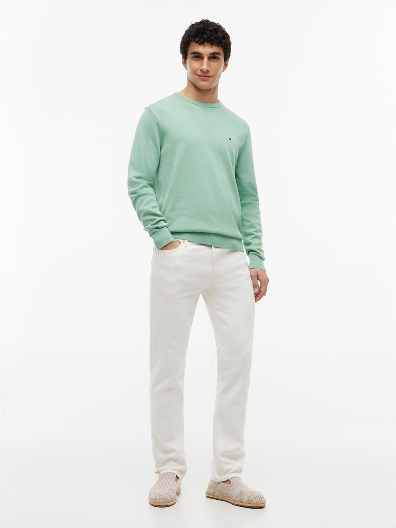 Crew Neck Solid Pullover