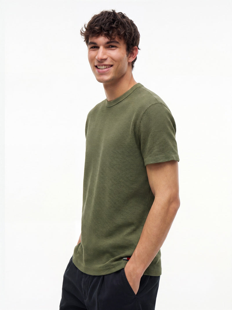 Regular Fit Washed Waffle T-Shirt