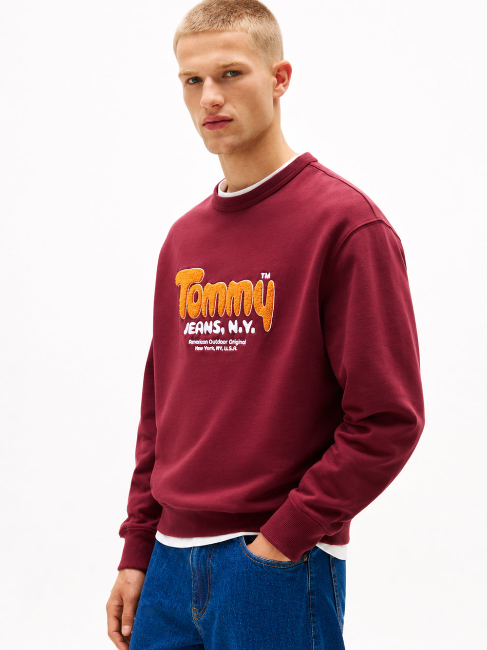 Relaxed Fit Terry Crew Neck Sweatshirt