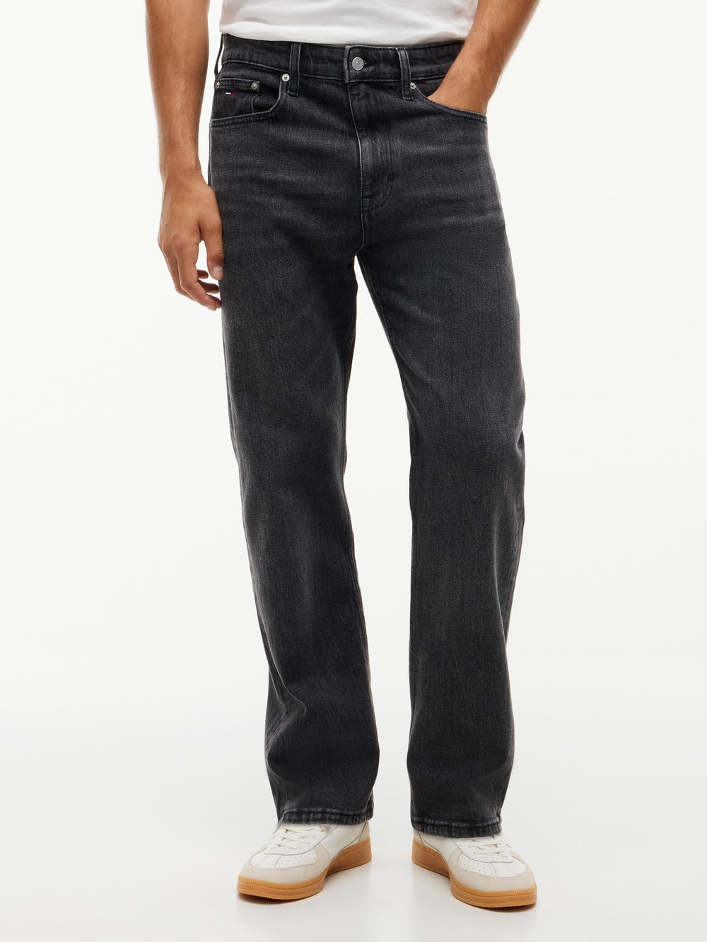 Men Otis Regular Straight Washed Black Jeans