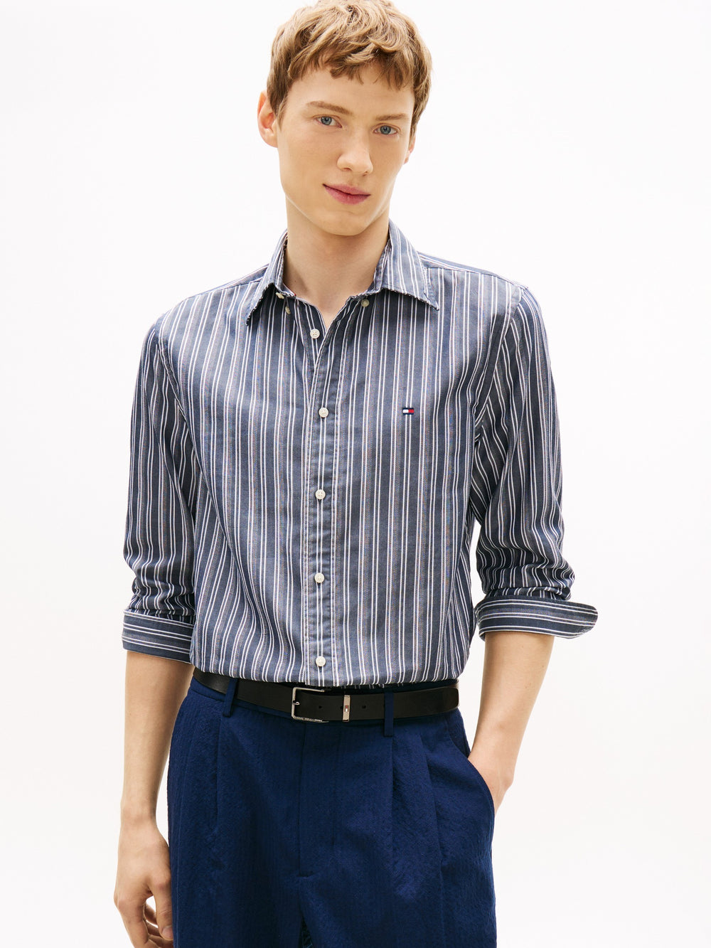 Regular Fit Stripe Poplin Shirt