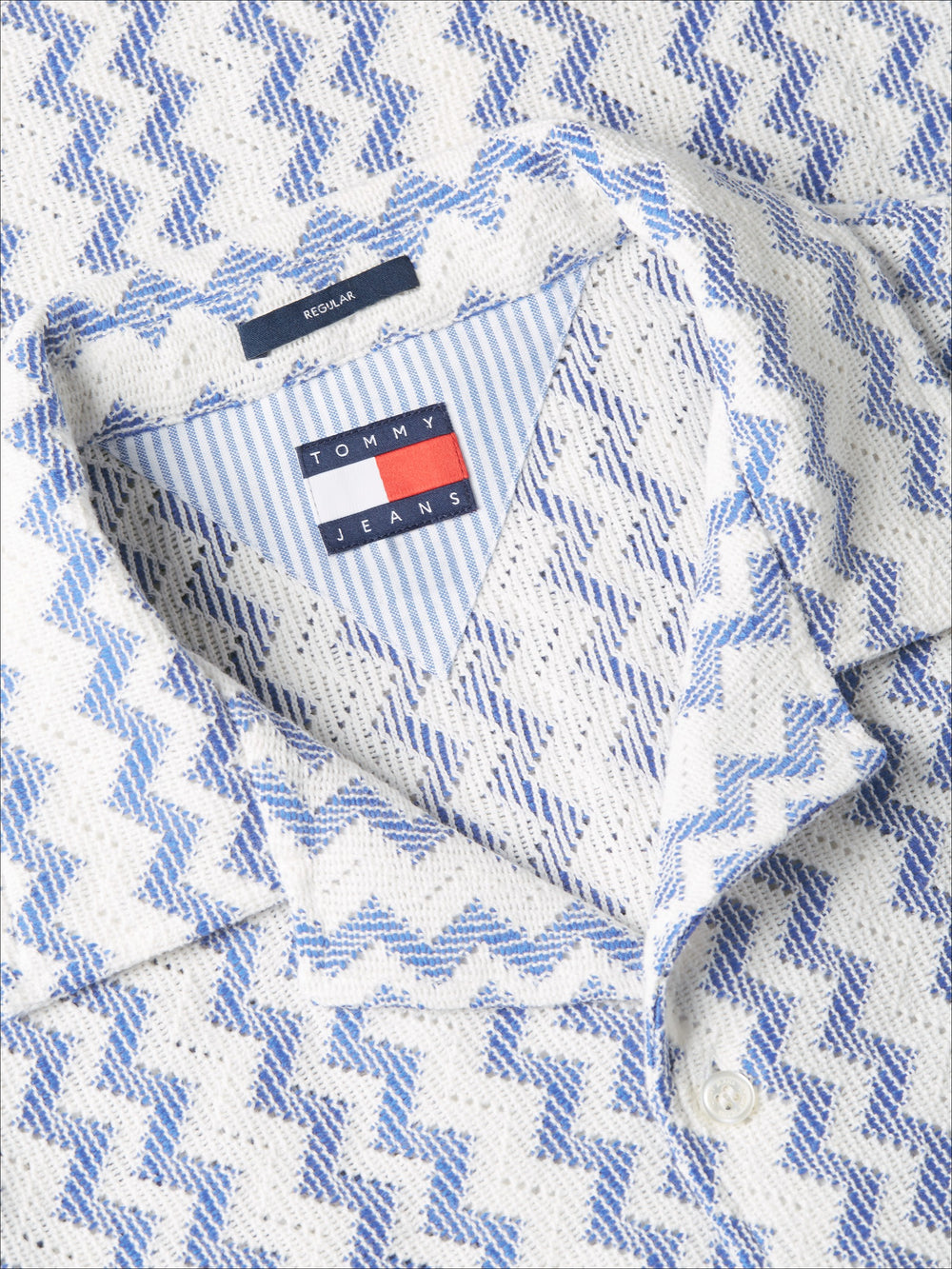 Regular Fit Stripe Crochet Shirt