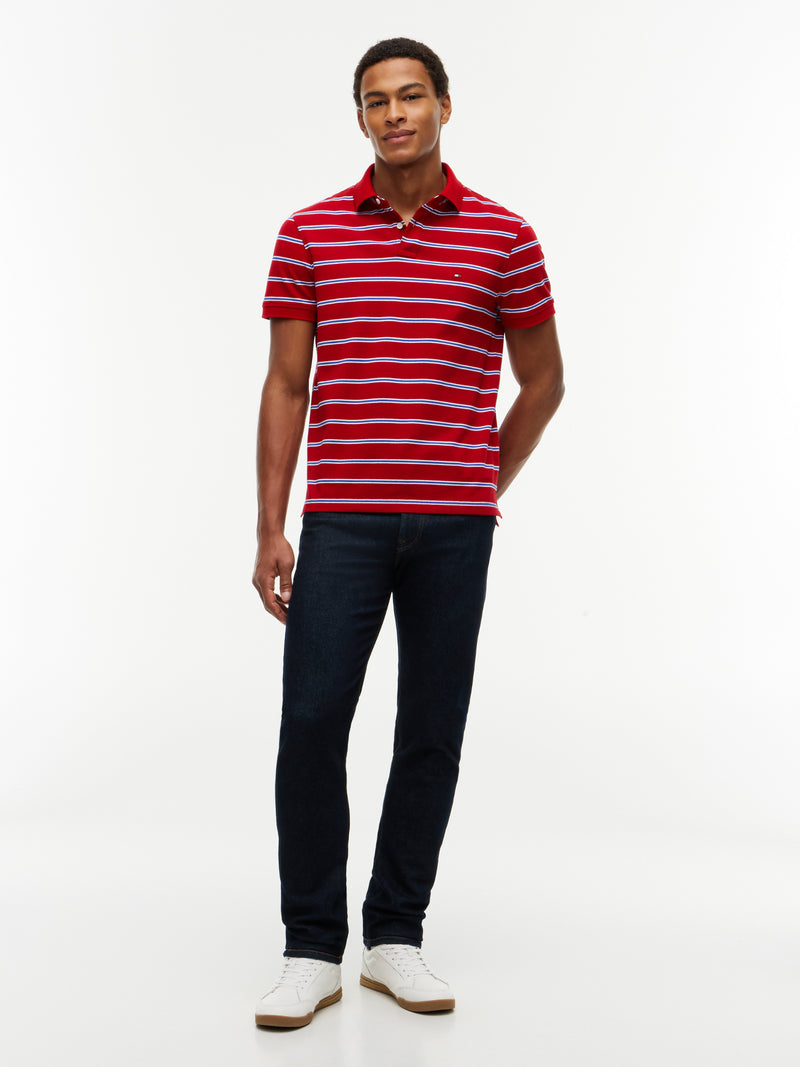 Regular Fit Striped Pique Polo