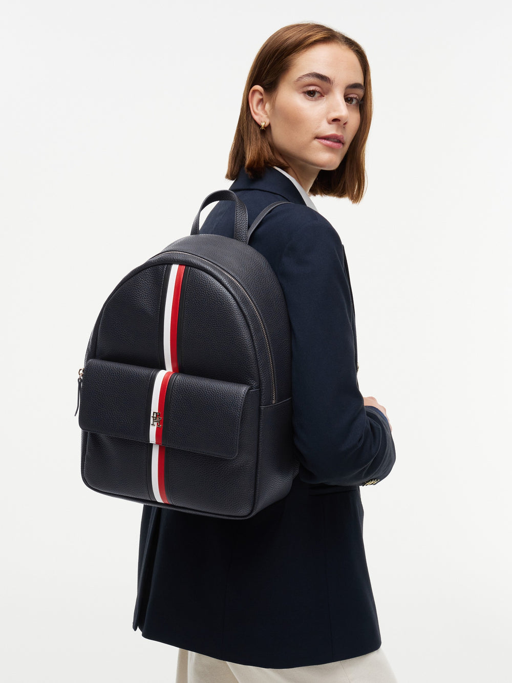 Stripes Pu Dome Bag