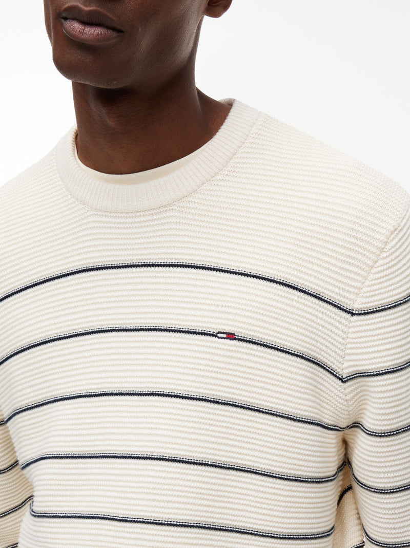 Slim Fit Stripe Loose Knit Pullover