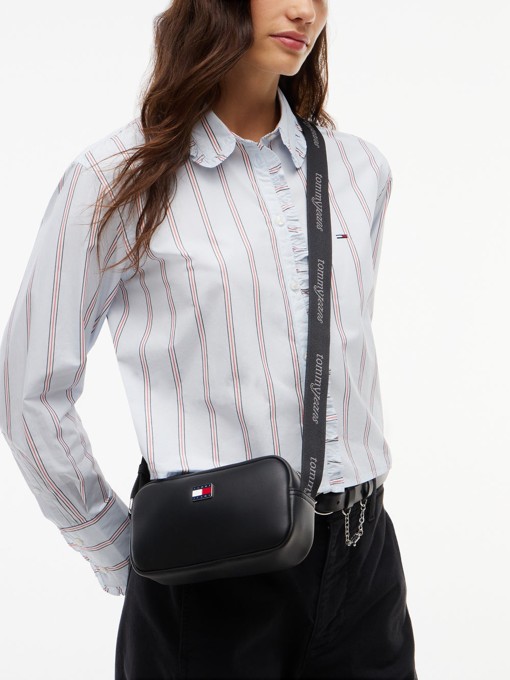 Solid Pu Crossbody Bag