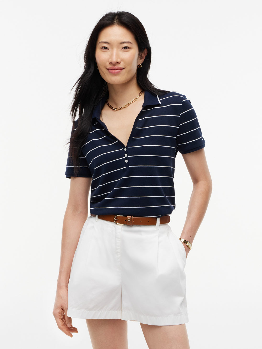 Stripe Regular Fit Half Sleeve Lyocell Pique Polo