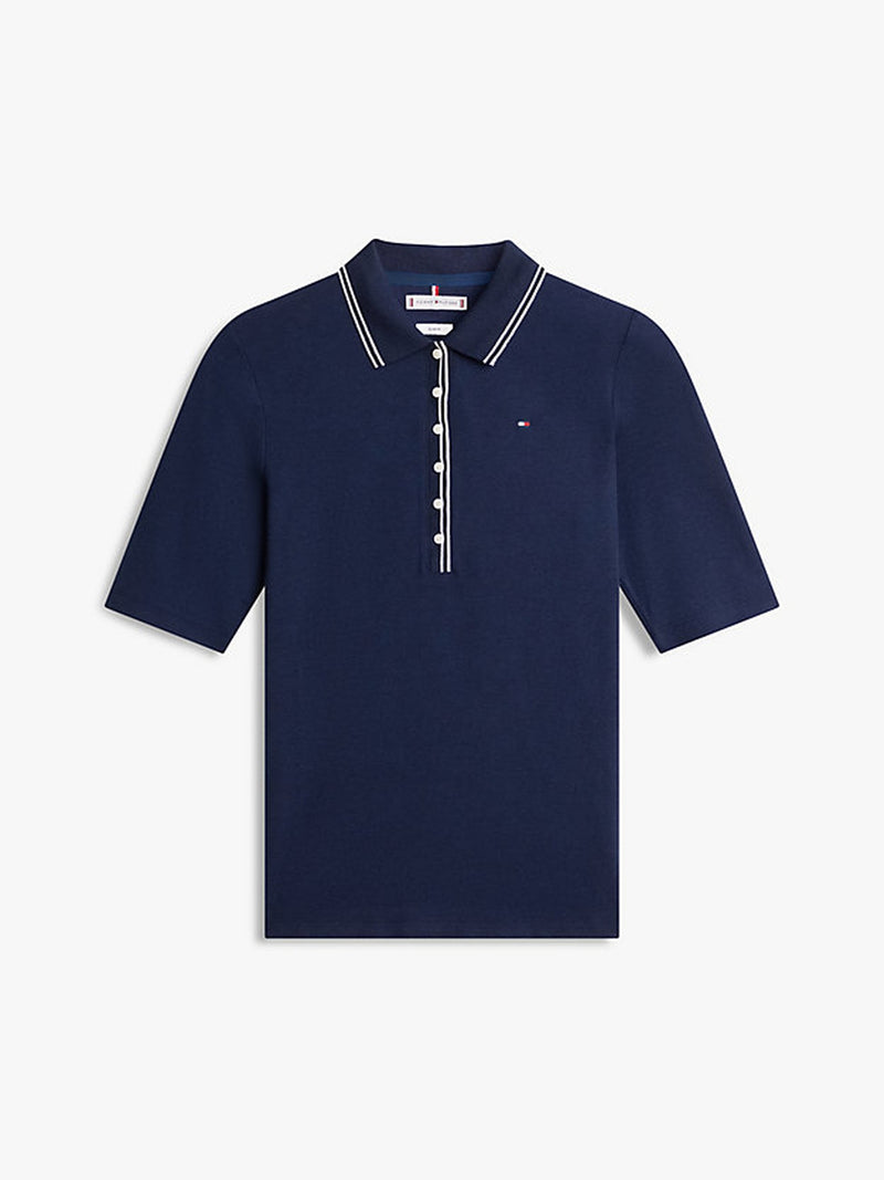 Solid Slim Fit Half Sleeve Lyocell Pique Polo
