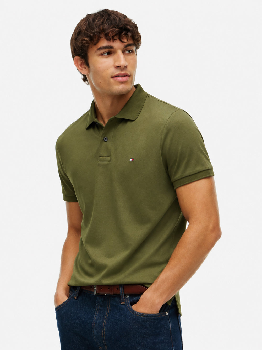 Regular Fit Solid Liquid Cotton Polo