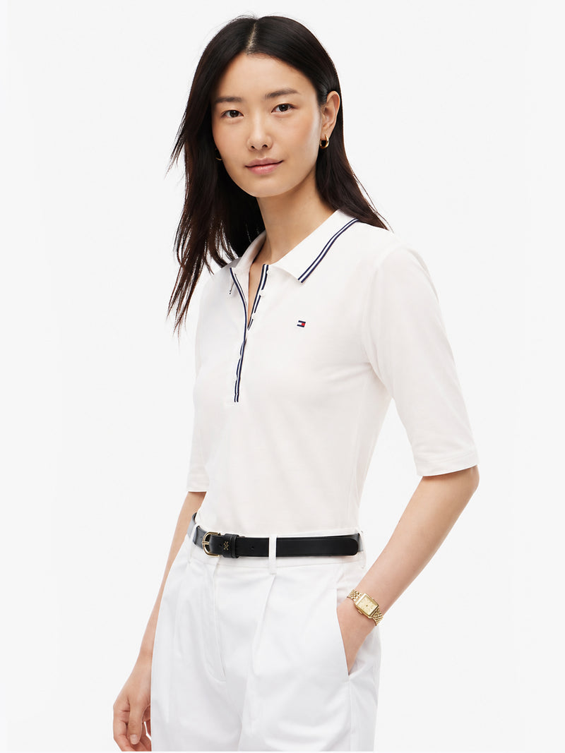 Solid Slim Fit Half Sleeve Lyocell Pique Polo