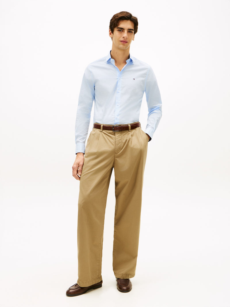 Slim Fit Solid Poplin Shirt