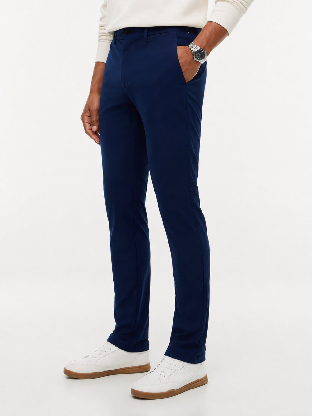 Men Denton Slim Straight Fit Knit Tech Trouser