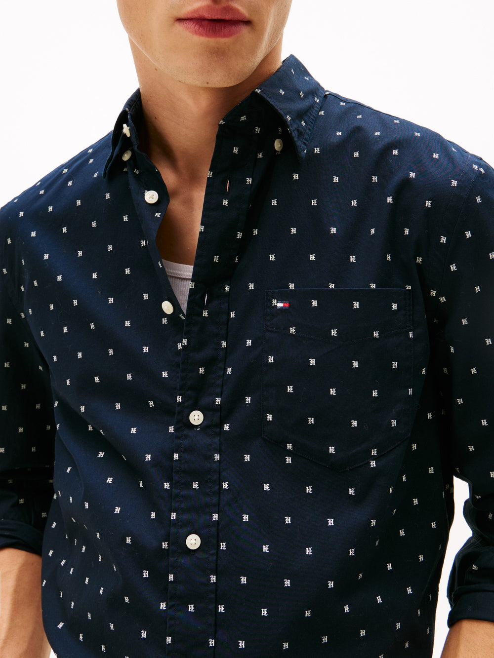 Regular Fit Poplin Print Shirt