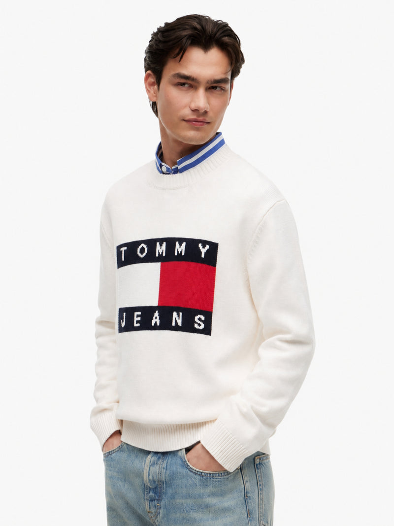 Regular Fit Jaquard Loose Knit Pullover