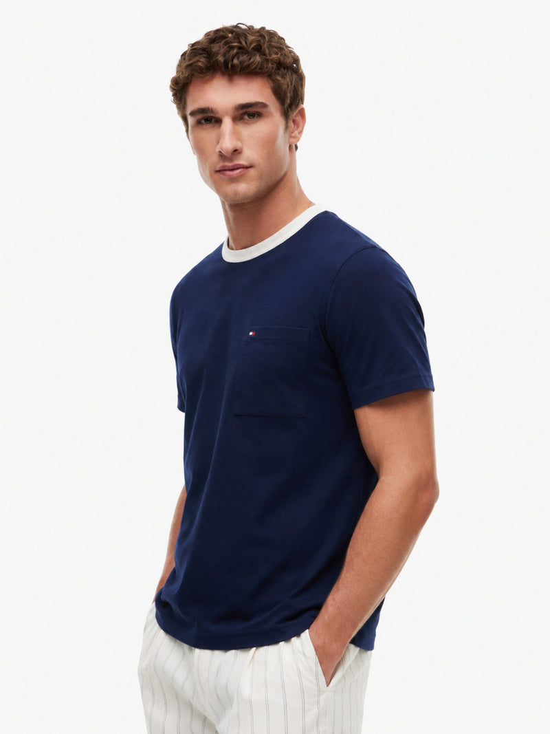 Regular Fit Mesh Neck Tshirt